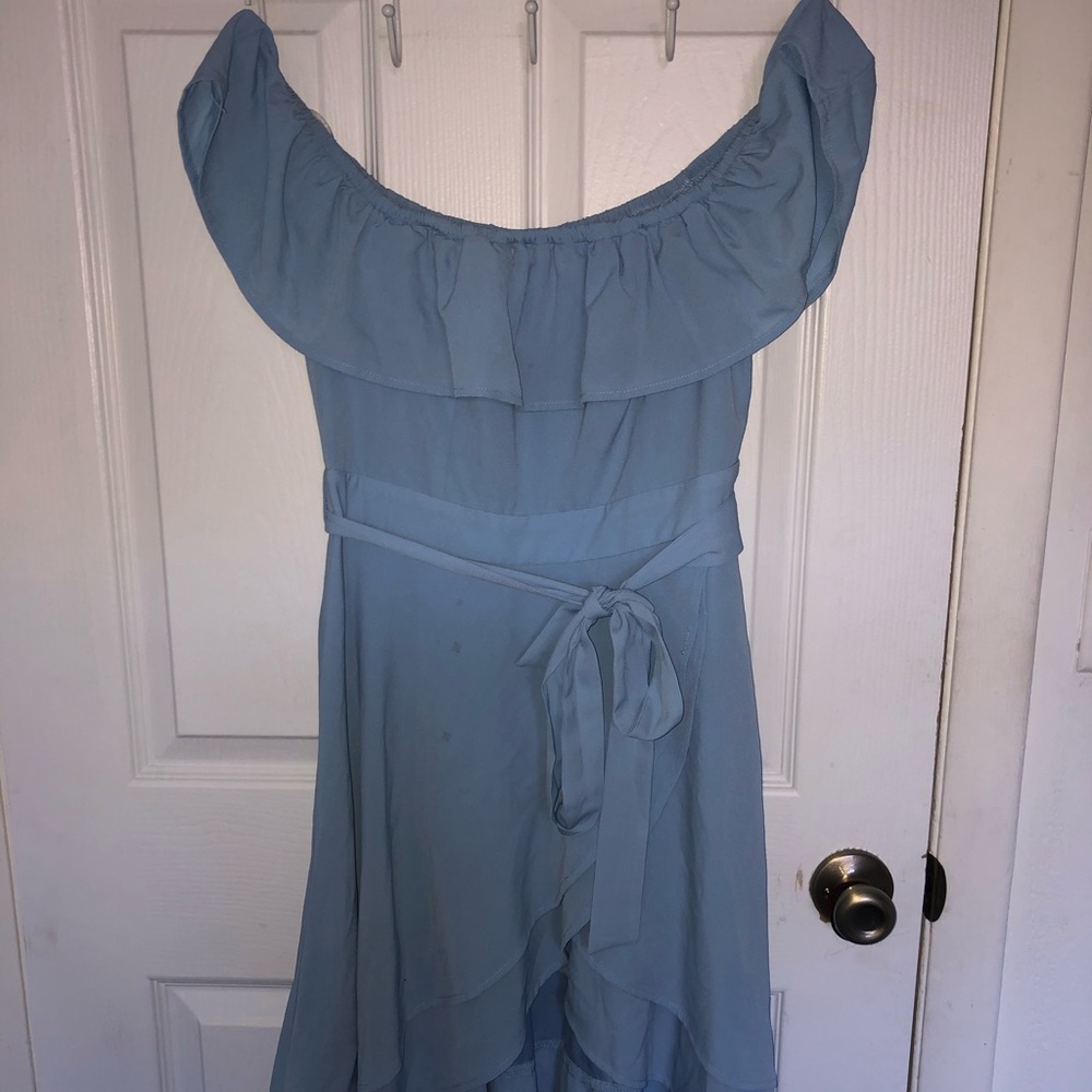 Ought Blue off shoulder dress